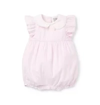 Baby Striped Seersucker Collared Romper