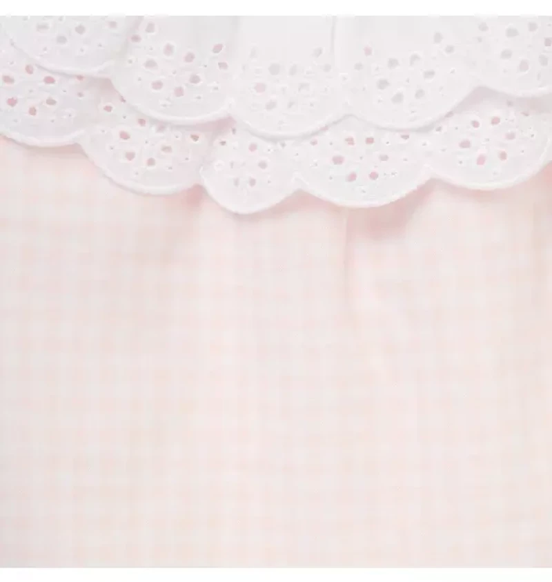 Baby Gingham Eyelet Collar Matching Set