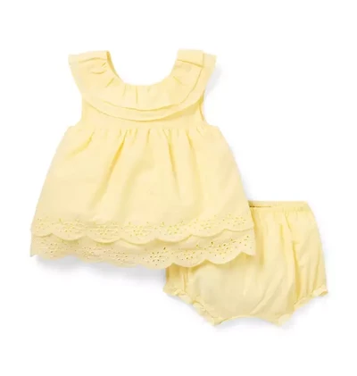 Baby Eyelet Trim Matching Set