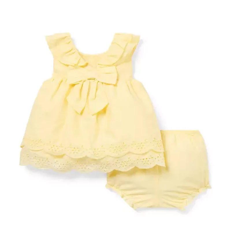 Baby Eyelet Trim Matching Set