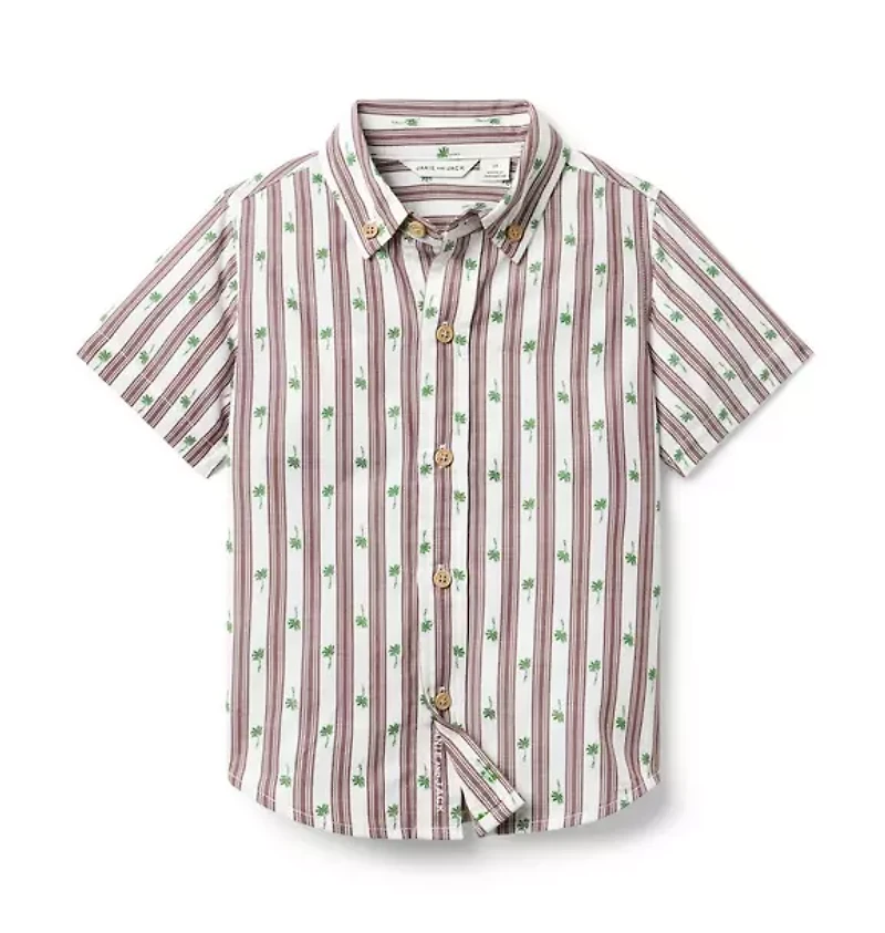 Palm Stripe Jacquard Shirt
