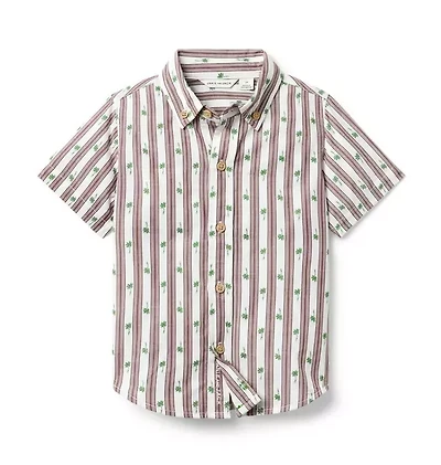 Palm Stripe Jacquard Shirt