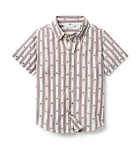 Palm Stripe Jacquard Shirt