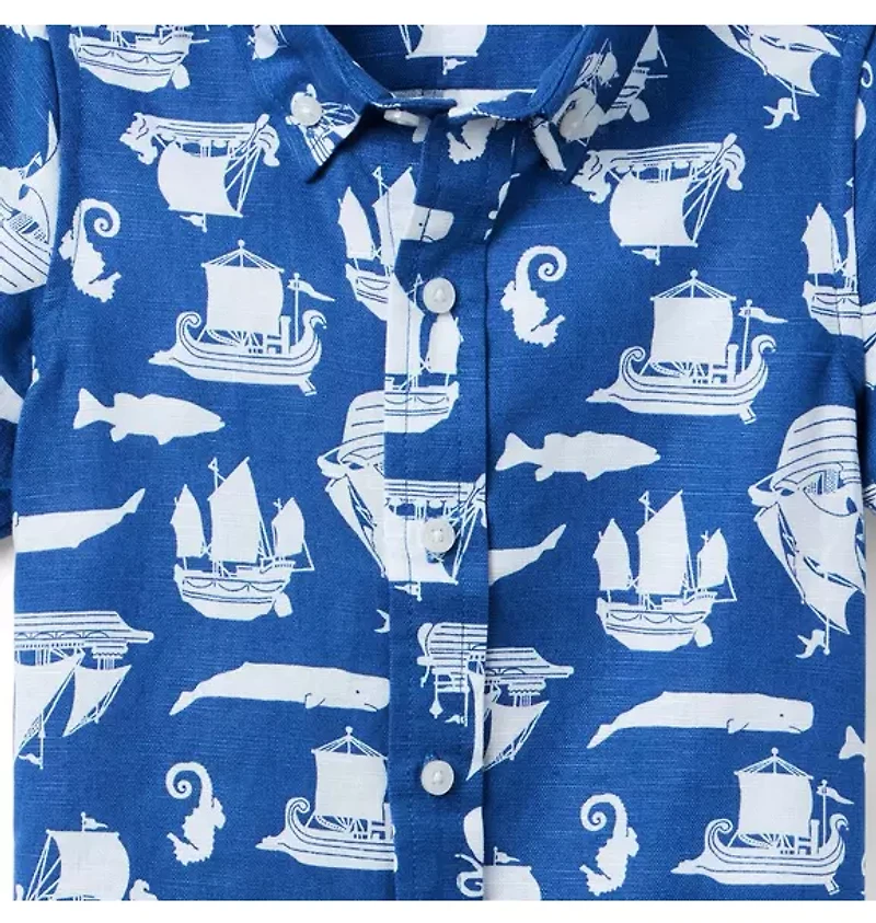 Pirate Ship Linen-Cotton Shirt