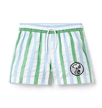 Recycled PEANUTS™ Snoopy Striped Swim Trunk