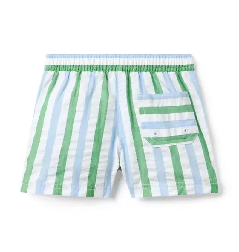 Recycled PEANUTS™ Snoopy Striped Swim Trunk