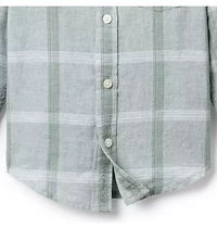 Plaid Linen-Cotton Shirt