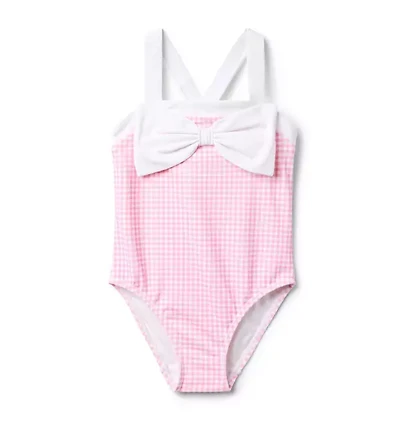 Recycled Gingham Bow Swimsuit