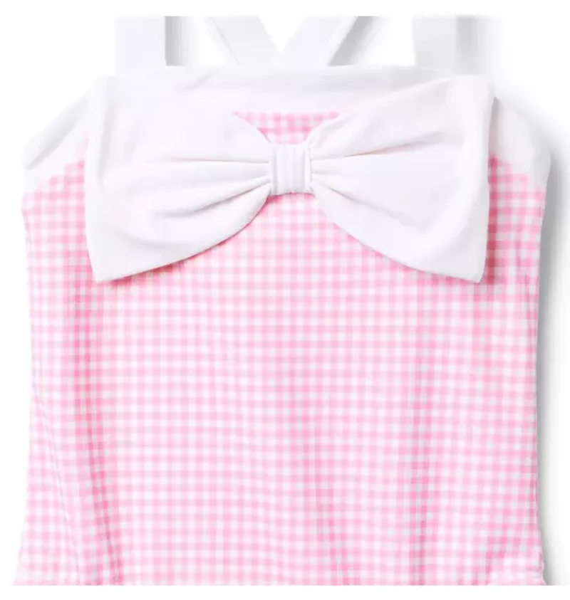 Recycled Gingham Bow Swimsuit