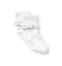 Eyelet Ruffle Cuff Sock 2-Pack