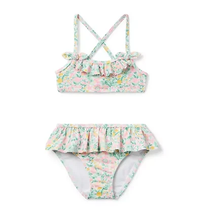 Recycled Ditsy Floral Ruffle 2-Piece Swimsuit