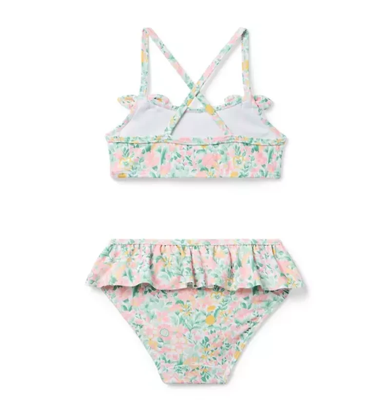 Recycled Ditsy Floral Ruffle 2-Piece Swimsuit