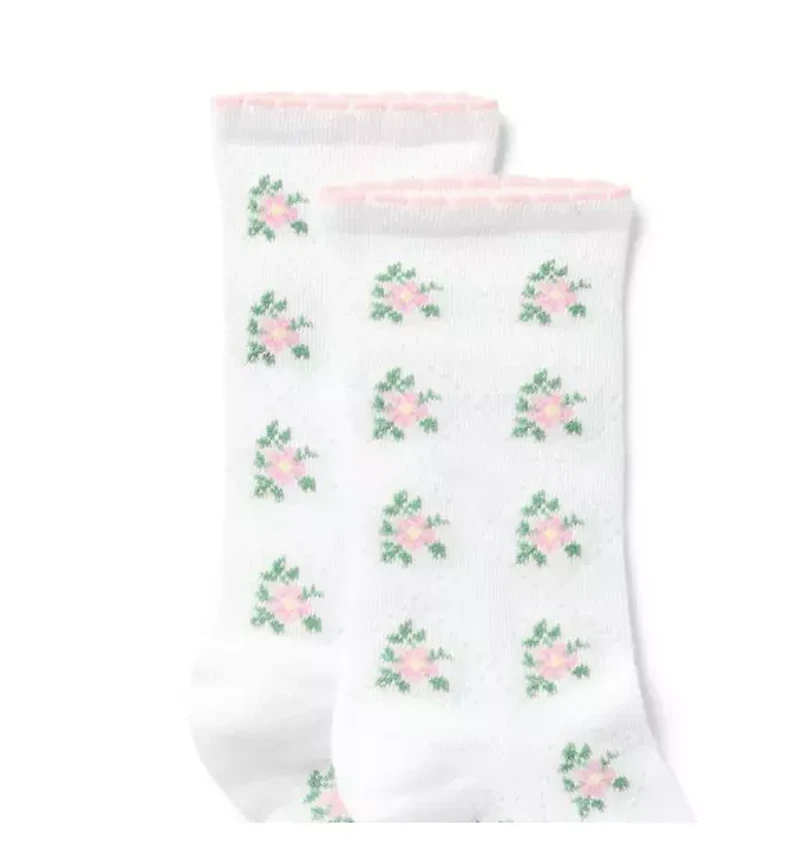 Floral Pointelle Sock