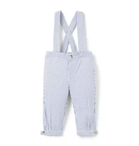 Baby Striped Seersucker Suspender Pant