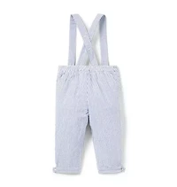 Baby Striped Seersucker Suspender Pant