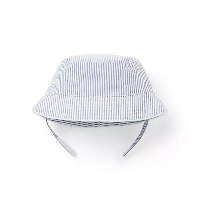 Baby Striped Seersucker Bucket Hat