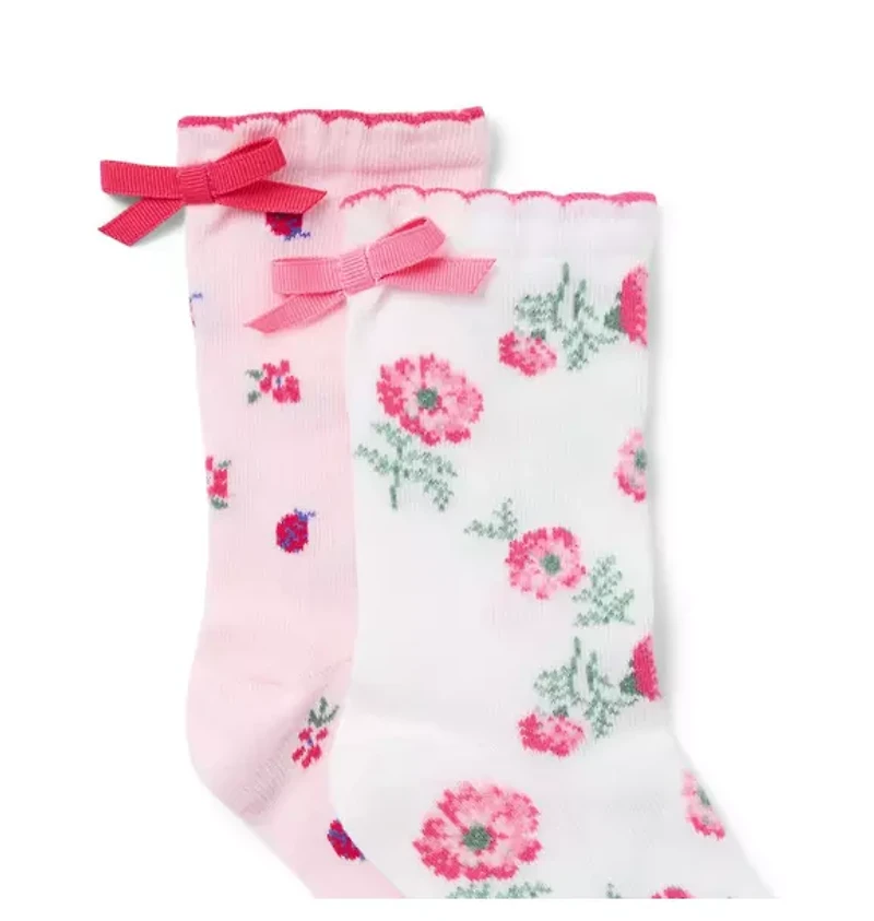 Ladybug And Floral Sock 2-Pack
