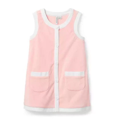 Terry Button Swim Cover-Up