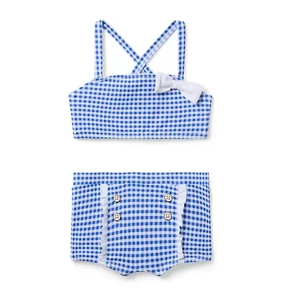 Recycled Gingham Bow 2-Piece Swimsuit