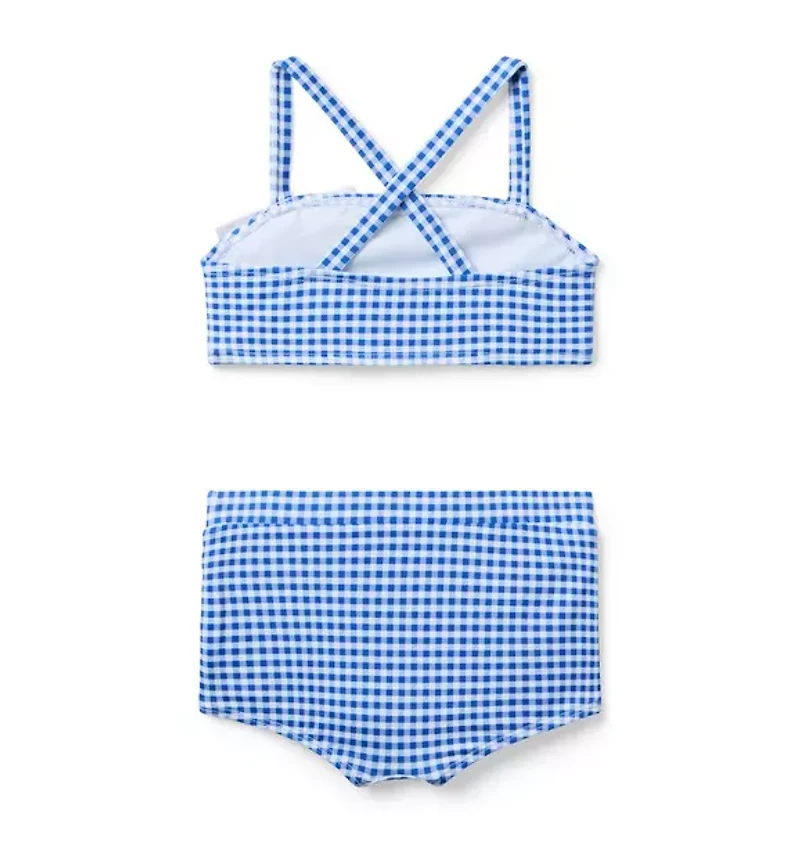 Recycled Gingham Bow 2-Piece Swimsuit