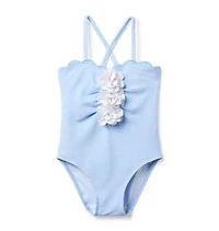 Recycled Rosette Scalloped Swimsuit