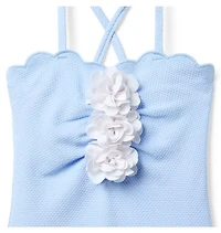 Recycled Rosette Scalloped Swimsuit