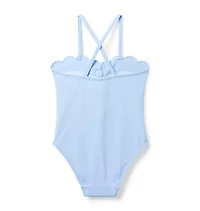 Recycled Rosette Scalloped Swimsuit