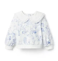 Bunny Toile Collared Sweatshirt