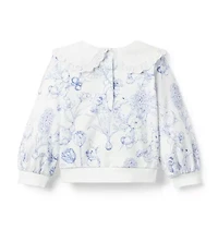 Bunny Toile Collared Sweatshirt