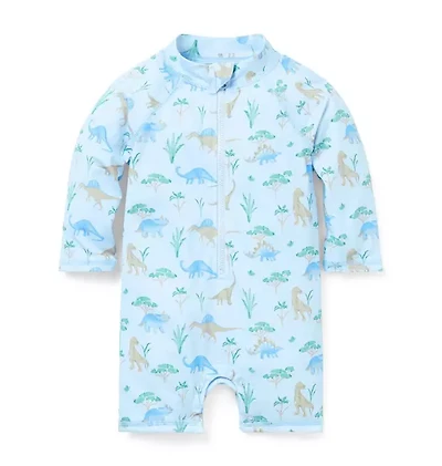 Baby Recycled Dinosaur Rash Guard Swimsuit