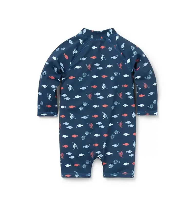 Baby Recycled Fish Rash Guard Swimsuit