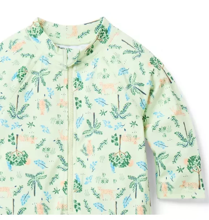 Baby Recycled Cheetah Rash Guard Swimsuit