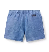 Linen-Cotton Pull-On Shortest Short