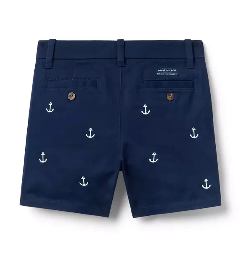 Embroidered Anchor Twill Short