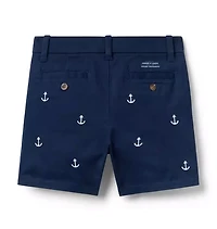 Embroidered Anchor Twill Short