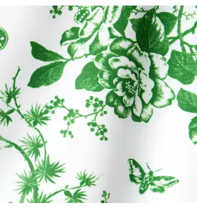 Recycled Floral Toile Ruffle Swimsuit