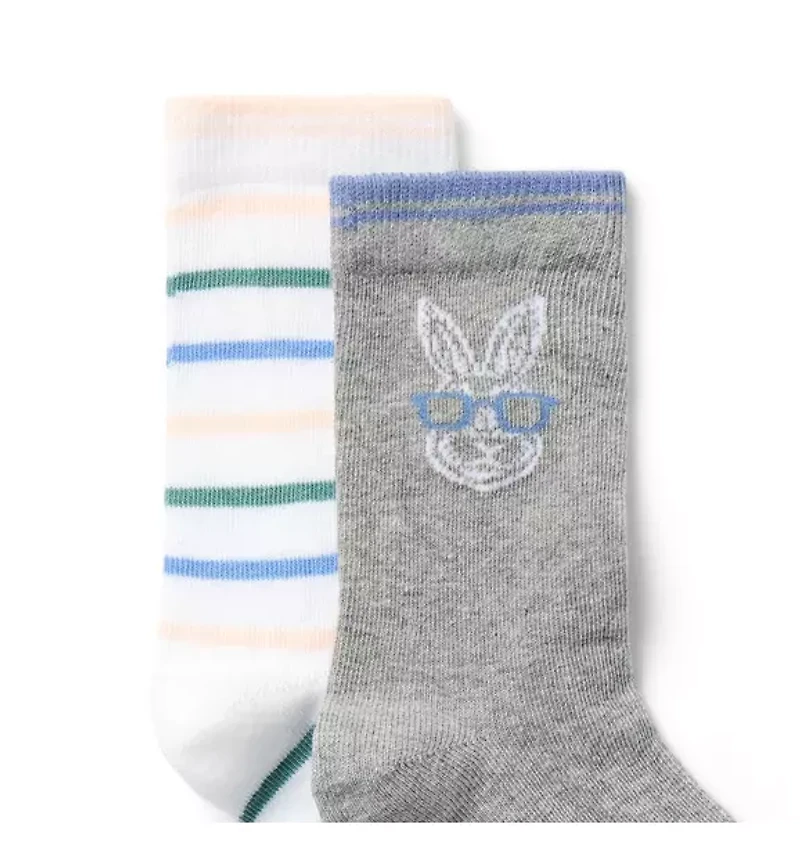 Bunny And Stripe Sock 2-Pack