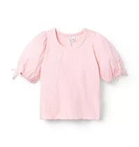 Ribbed Puff Sleeve Top