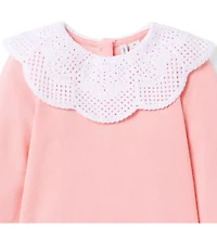 Crochet Collared Sweatshirt
