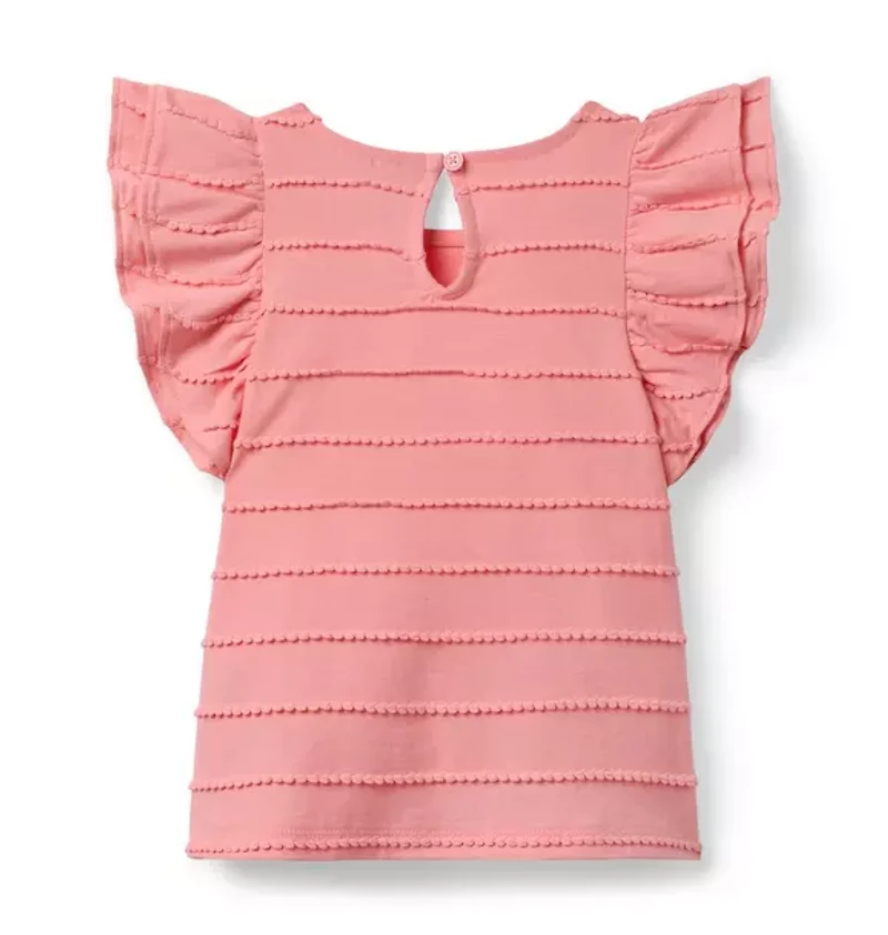 Scalloped Flutter Sleeve Top