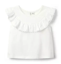 Lace Trim Ruffle Top