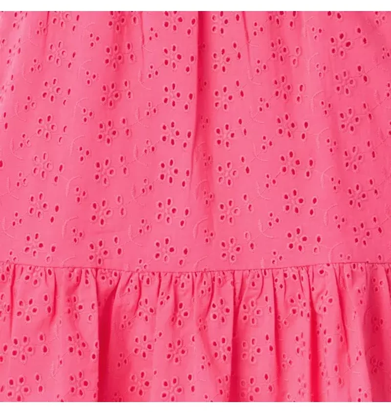 Eyelet Flutter Sleeve Dress