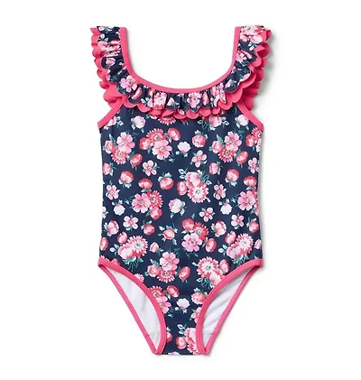 Recycled Floral Scalloped Swimsuit