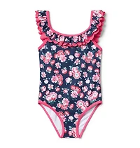 Recycled Floral Scalloped Swimsuit