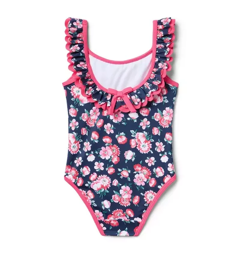 Recycled Floral Scalloped Swimsuit