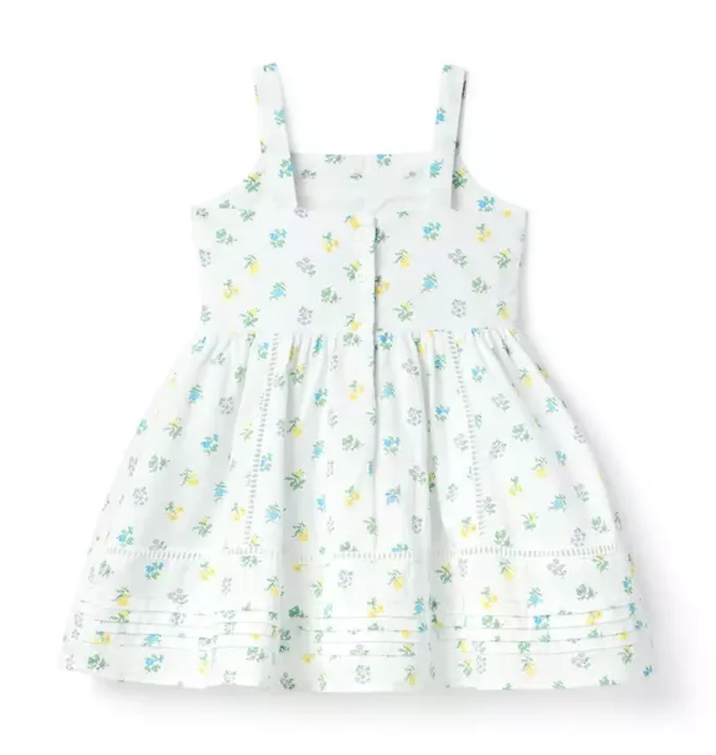 Floral Ladder Trim Dress
