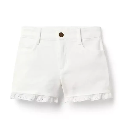 Denim Eyelet Trim Short