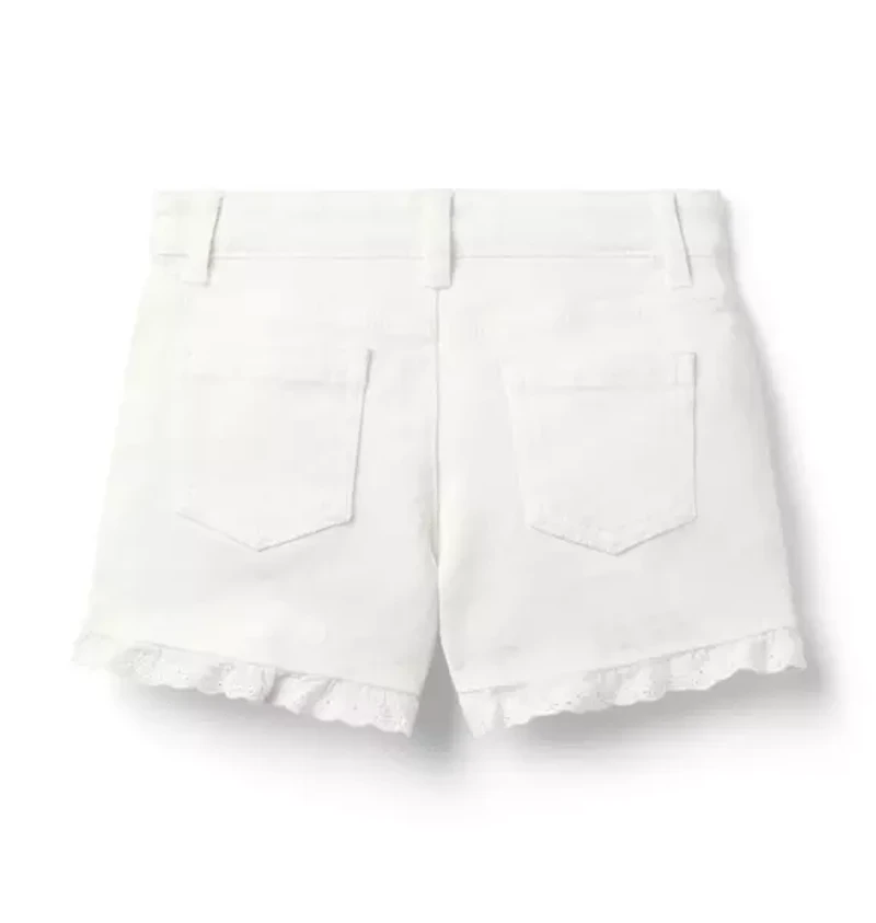Denim Eyelet Trim Short