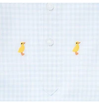 Baby Gingham Embroidered Duck Romper