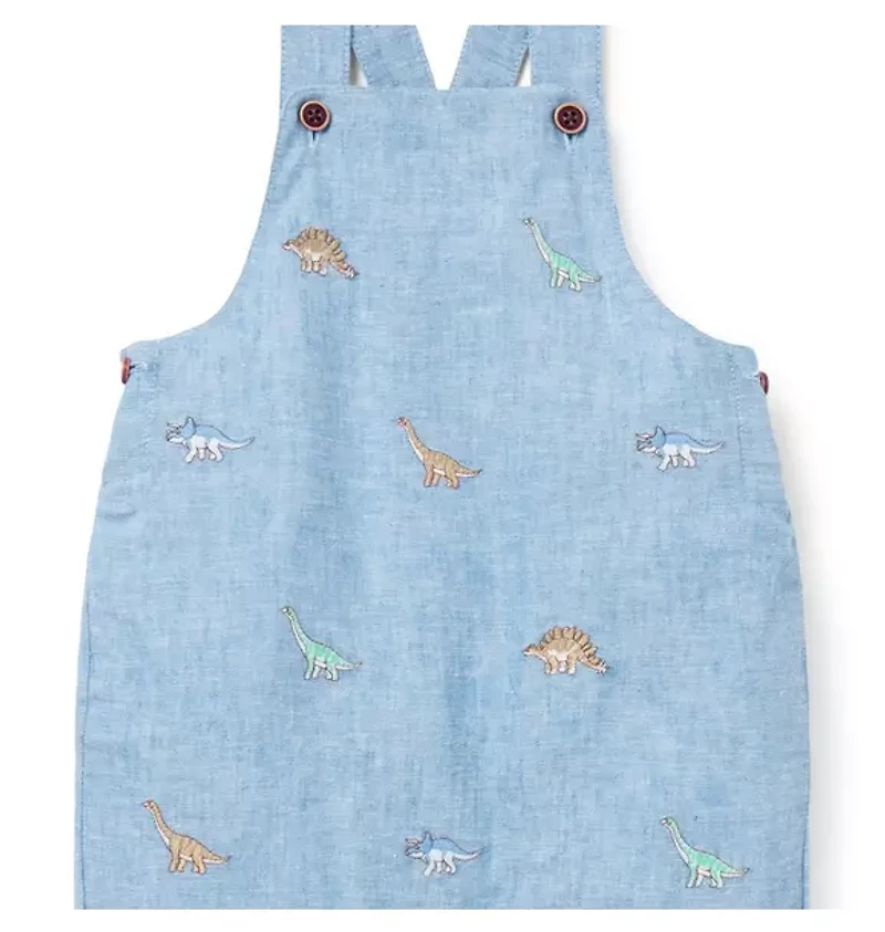 Baby Embroidered Dinosaur Overall